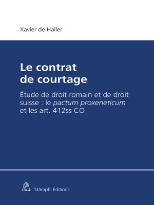 cover image of Le contrat de courtage